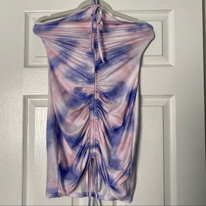 Halterneck Drawstring Bodycon Dress